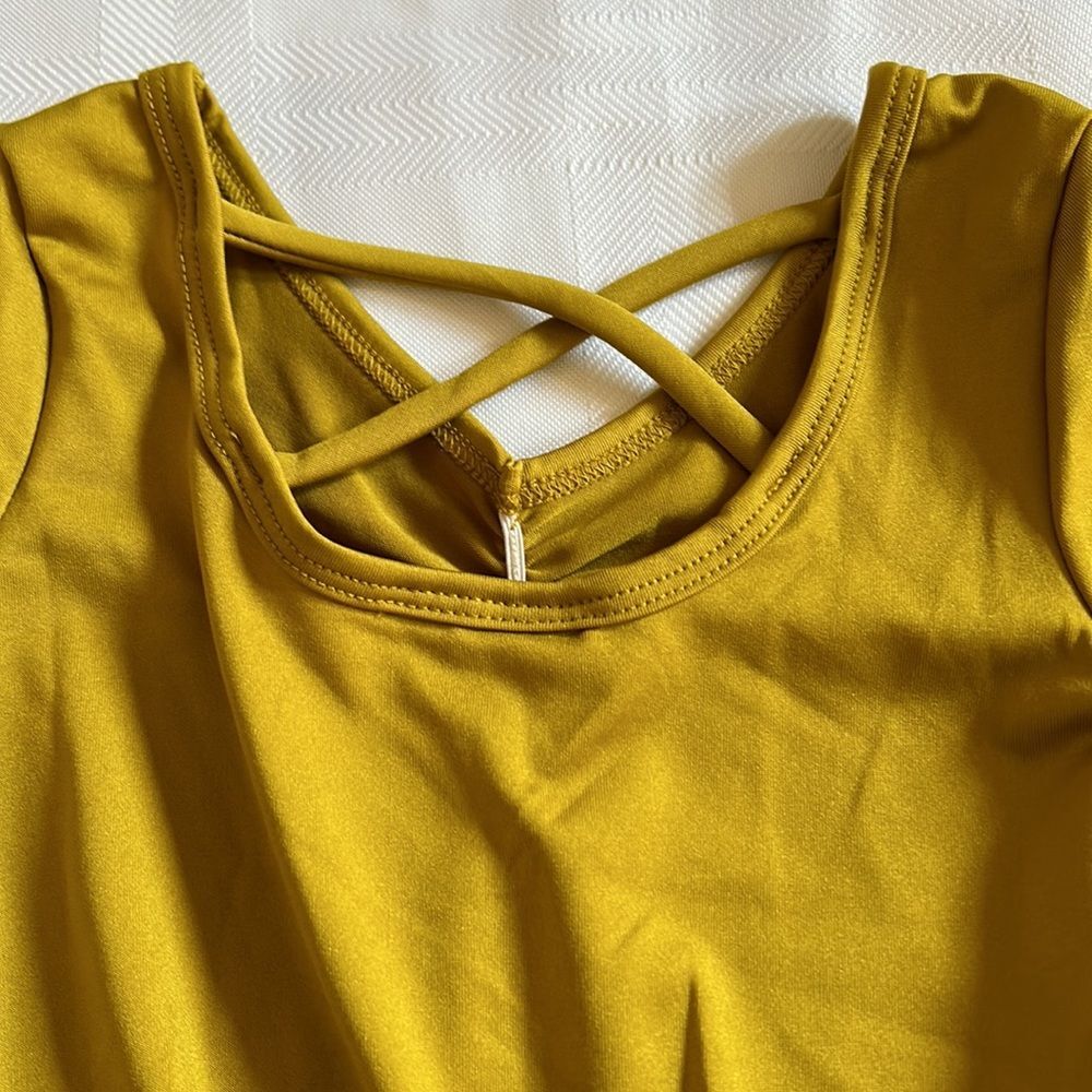 Dot Dot Smile 3/4 Sleeve Dress 2T Gold - Picture 3 of 3